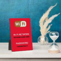 Custom WiFi Network Password Info Red Color