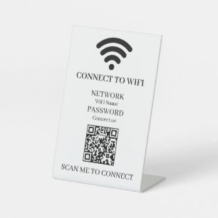 Custom WiFi QR Easy Network Access Scan Display Pedestal Sign