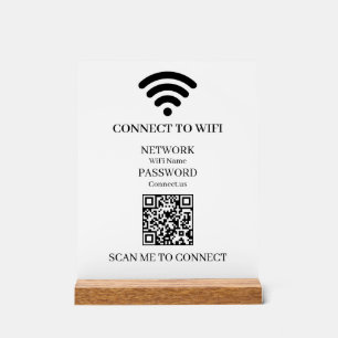 Custom WiFi QR Easy Scan Network Access Display