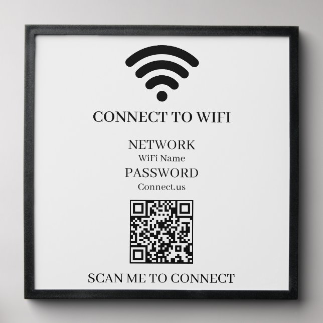Custom WiFi QR | Scan to Connect Network Display Peel And Stick Photo Tile (Front Set)