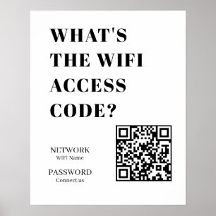 Custom WiFi QR What's the WiFi Code Display Poster