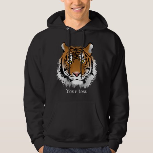 Custom wild animal graphic tiger cool black hoodie