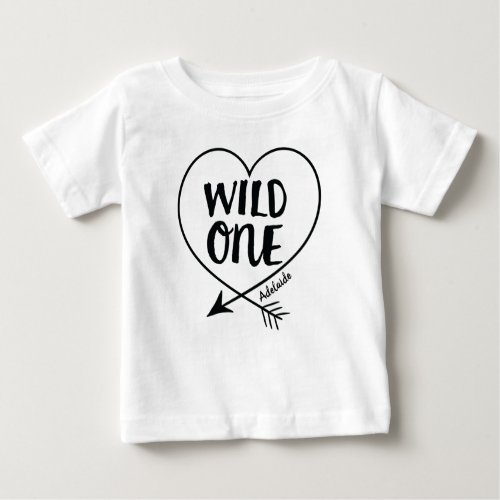 Custom Wild One First Birthday Baby T_Shirt