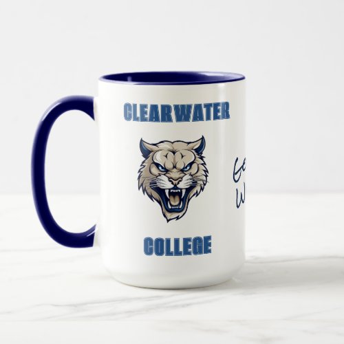 CUSTOM Wildcat Mascot  Blue School College Team Mug