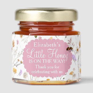 Custom Wildflower A Little Honey Baby Shower Jar Favors
