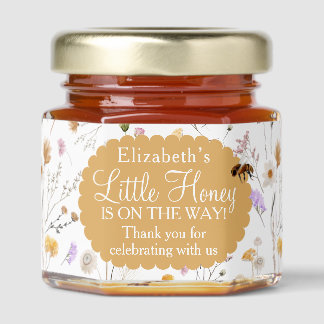 Custom Wildflower A Little Honey Baby Shower Jar Favors