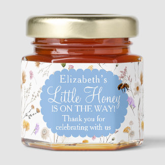 Custom Wildflower A Little Honey Baby Shower Jar Favors