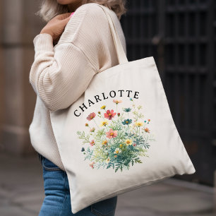 Custom Wildflower Bag for Bridesmaid Proposal Gift