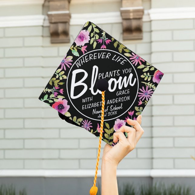Custom Wildflower Bloom with Grace Graduation Cap Topper (Creator Uploaded)