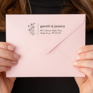 Custom Wildflower Bouquet Return Address Self-inking Stamp