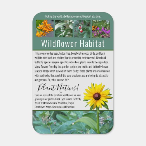 Custom Wildflower Habitat Add Your Own Photos Metal Sign