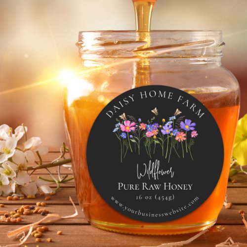 Custom Wildflower Honey Jar Apiary Bee Business Classic Round Sticker