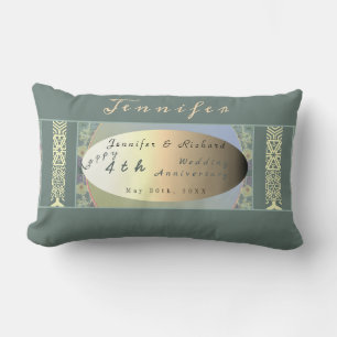 Custom Wildflower Wedding Anniversary Lumbar Pill Lumbar Pillow