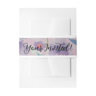 Custom Wildflower Wedding Invitation Belly Bands Band