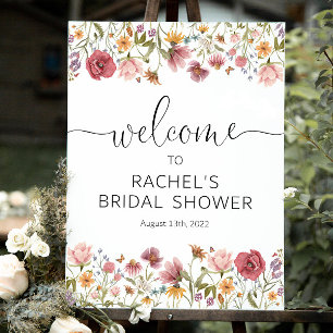 Custom Wildflower Welcome Sign Floral Garden Tea 