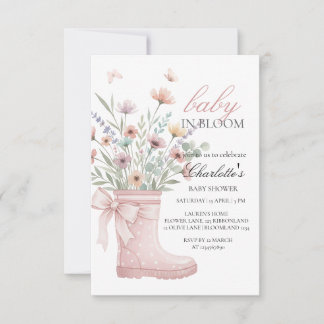 custom wildflowers floral invitations tepmplate
