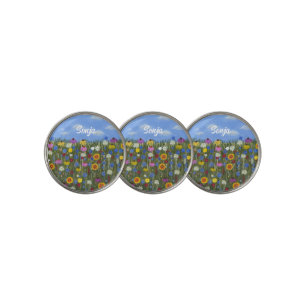 Custom Wildflowers Golf Ball Markers