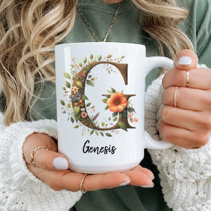 Custom Wildflowers Initial Birthday Mug For Mom