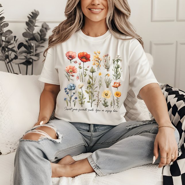 Custom Wildflowers Shirt, Mother’s Day Gift, Mom T-Shirt (wildflowers shirt, custom text shirt, Mother’s Day shirt, women’s gift shirt, gift for mom, mom gift)