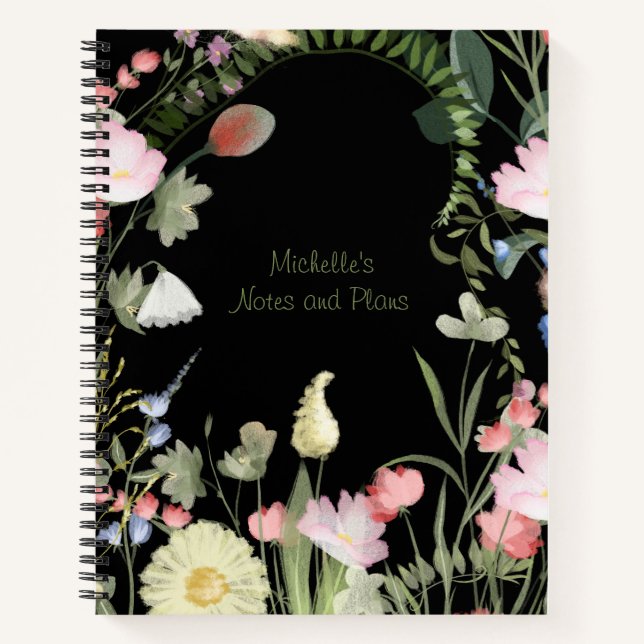 Custom Wildflowers Spiral Notebook (Front)