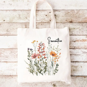 Custom wildflowers tote bag, Mothers day, Mom gift