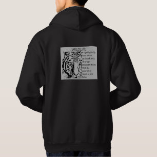 Custom Wildlife awesome powerful tiger men black Hoodie