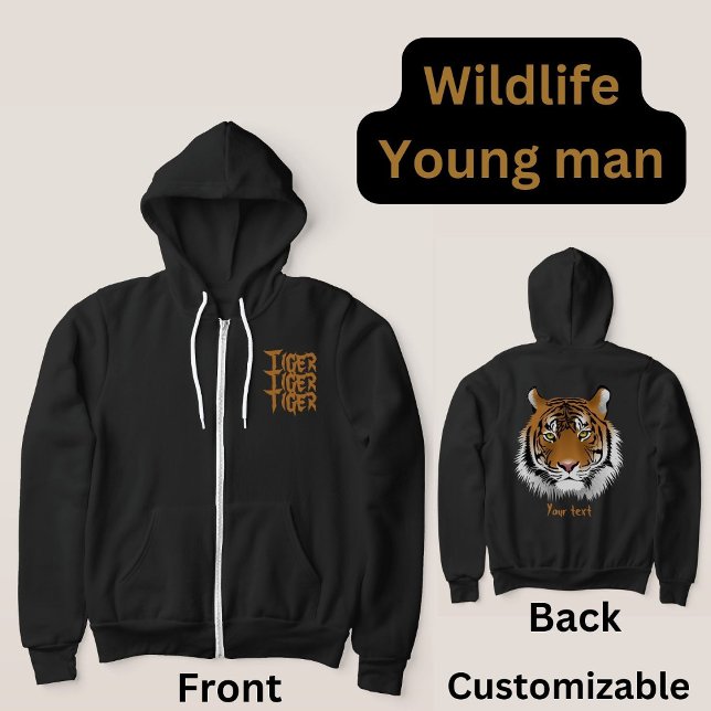 Custom wildlife Tiger Animal black for him Hoodie (Creator Uploaded)