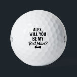 Custom Will You Be My Best Man Wedding Proposal Golf Balls<br><div class="desc">Pop the question in a way they’ll never forget — on the golf course! These custom "Will You Be My Best Man?" golf balls are the perfect blend of fun and heartfelt, ideal for golf-loving friends or a wedding party that enjoys a good swing. Personalized with the recipient's name, this...</div>