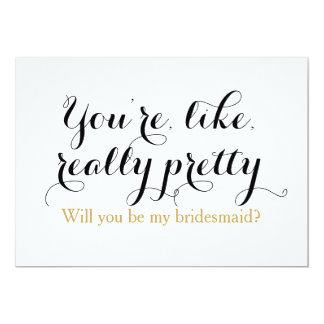 Custom will you be my bridesmaid funny wedding card