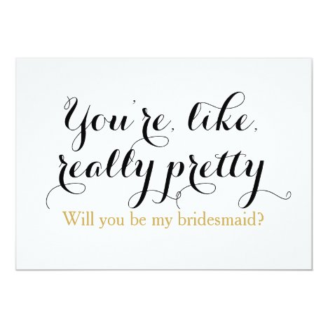 Custom will you be my bridesmaid funny wedding card