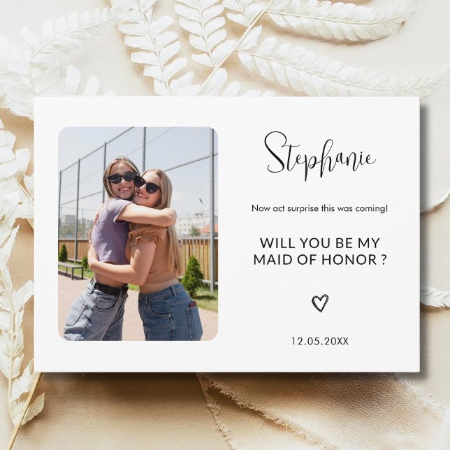Custom Will You Be My Maid of Honor Simple Wedding Invitation (Creator Uploaded)