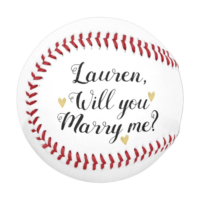 Custom Will You Marry Me Proposal Baseball (Front Left)
