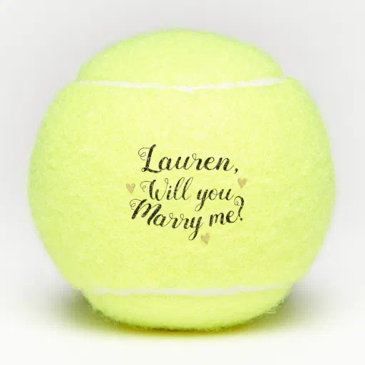 Custom Will You Marry Me Proposal Tennis Balls