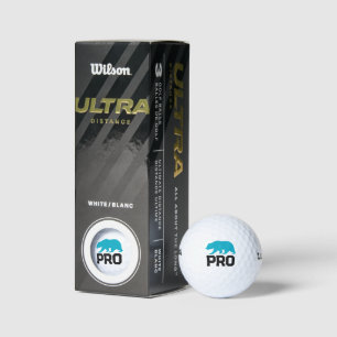 Custom Wilson golf balls box with blue bear logo