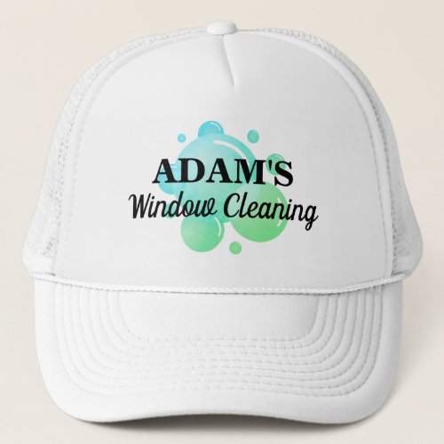 Custom window cleaning service logo trucker hat