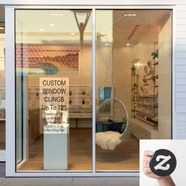 Custom Window Cling PARTIALLY TRANSPARENT 28"x40" (Store Window)