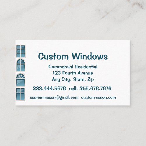 Custom Windows Repair Maintenance  Business Card