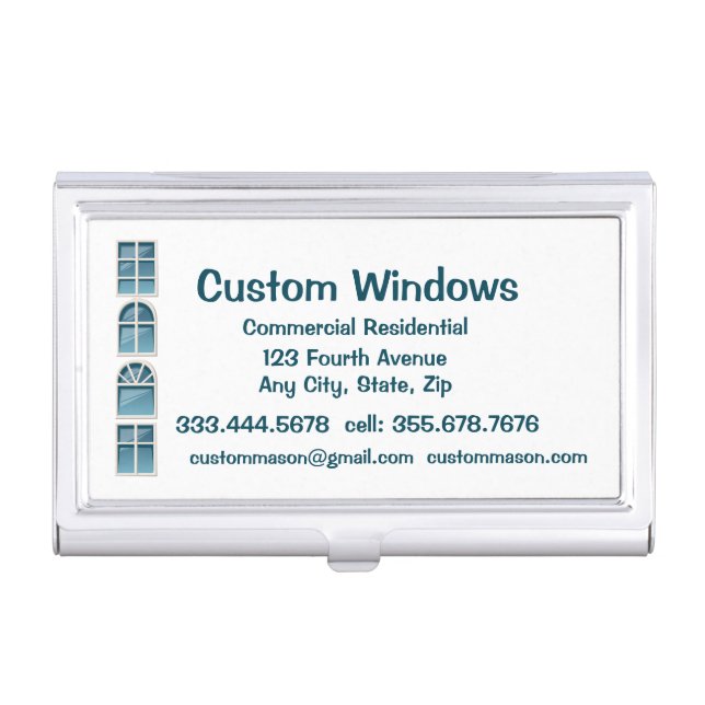 Custom Windows Repair Maintenance  Business Card Case (Front)