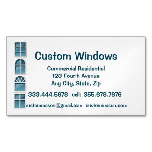 Custom Windows Repair Maintenance Business Card Magnet