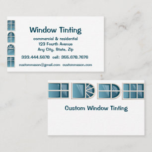Custom Windows Tinting Maintenance  Business Card
