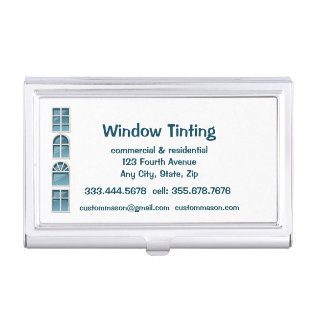 Custom Windows Tinting Maintenance   Business Card Case (Front)