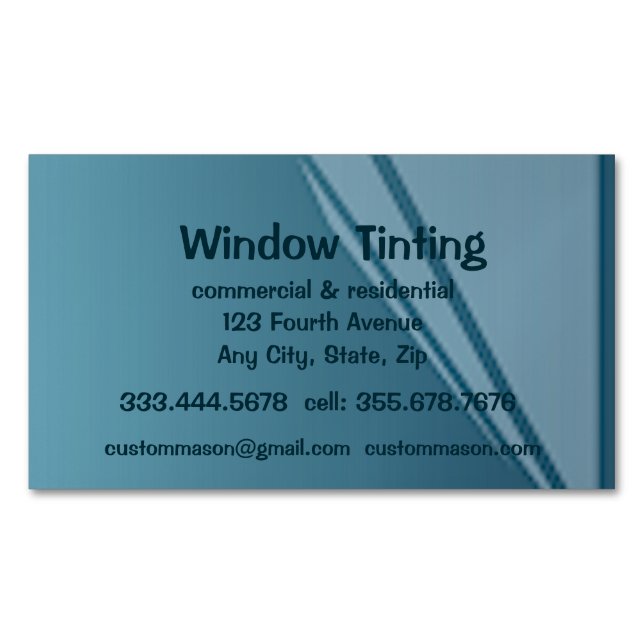 Custom Windows Tinting Maintenance   Business Card Magnet (Front)