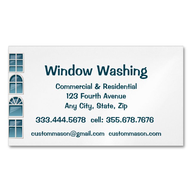 Custom Windows Washing Washer Business Card Magnet (Front)