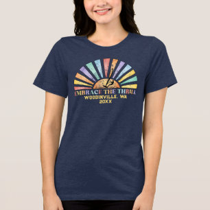 Custom Windsurfing Surfer Location Date Name Tri-Blend Shirt