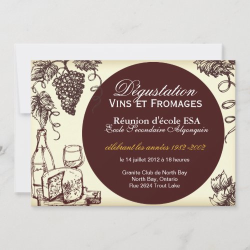 Custom Wine and Cheese Invitation _ French