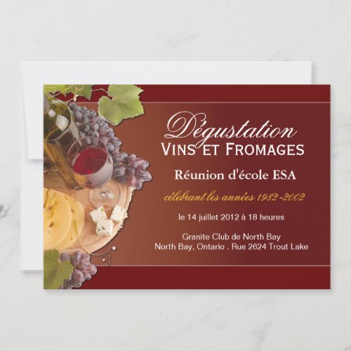 Custom Wine and Cheese Invitation _ French