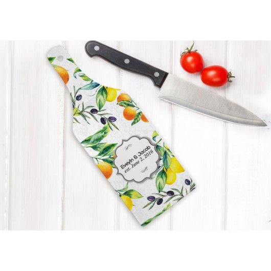 Custom Wine Bottle Shaped Glass Cutting Board (Top)