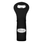 Custom wine bottle tote bag with elegant label