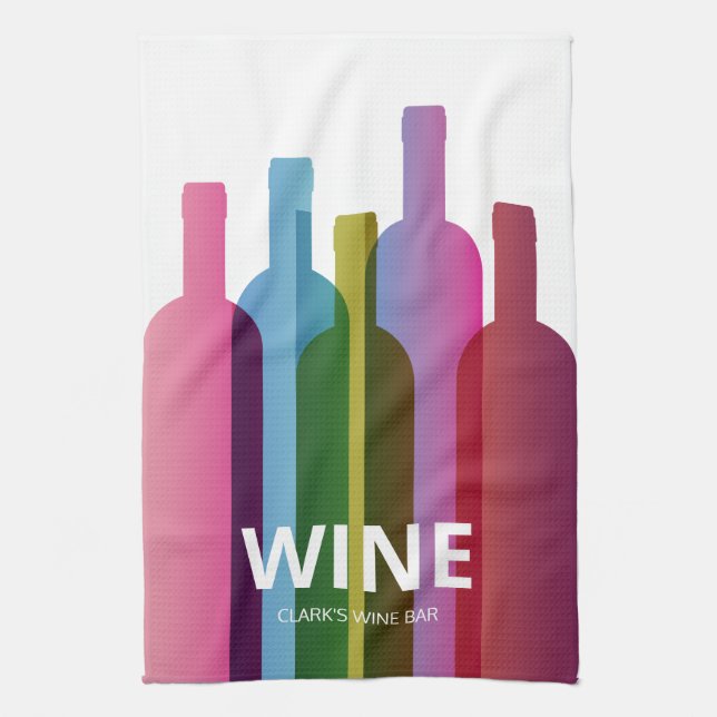 Custom Wine Bottles Modern Style Kitchen Towel (Vertical)