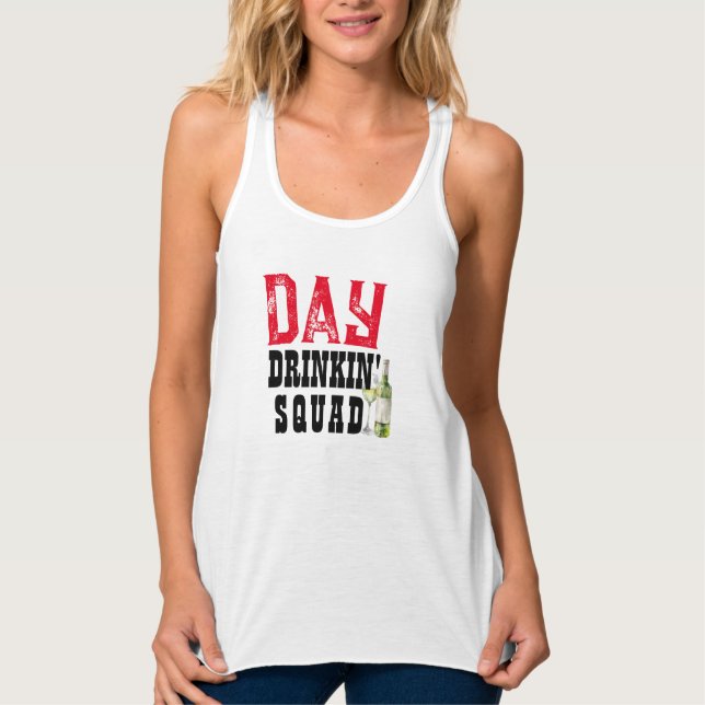 Custom Wine Drinking Tanks - Funny Squad Party Tee (Front)